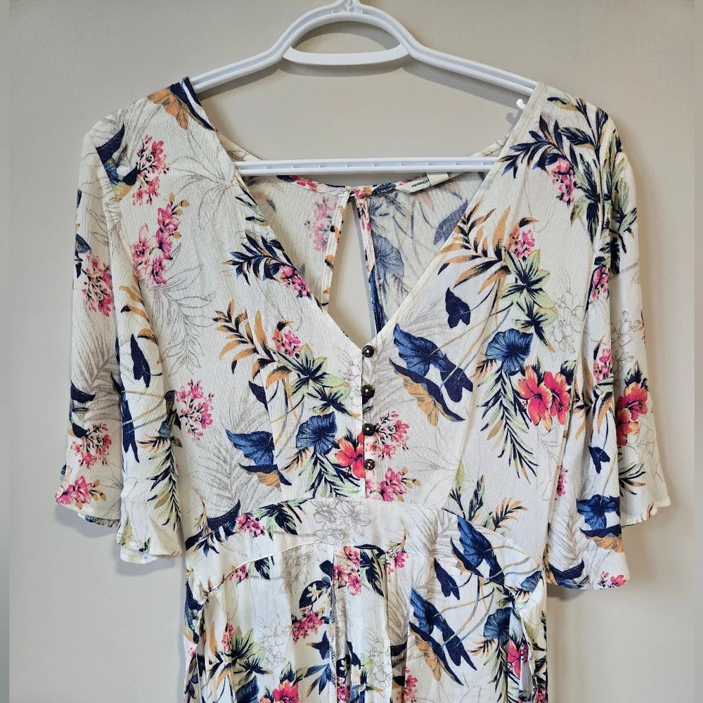 American Eagle Outfitters Overlay Floral Jumpsuit Romper (shorts with skirt) - Picture 2 of 5
